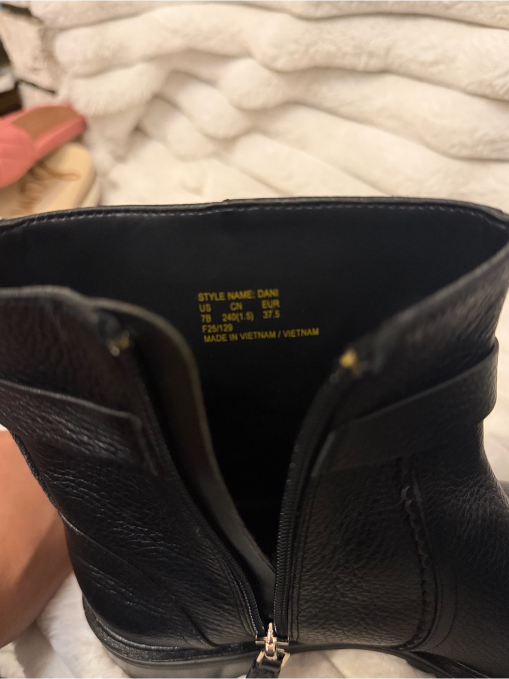 kate spade Black Leather Ankle Booties with Gold Accent - Picture 8 of 9